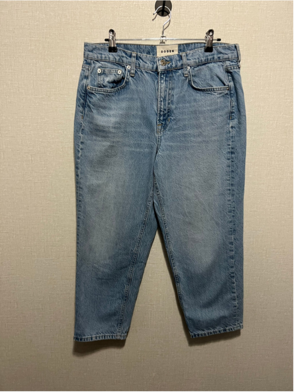 Boden Light Wash High Rise Relaxed Straight Leg Ankle Length Denim Jeans